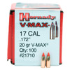 Hornady 21710 VMax  17 Cal .172 20 gr V Max 100 Per Box 40 Case UPC: 090255275001