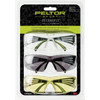 Peltor SF4003PK6 Sport SecureFit 400 Adult Clear Lens Amber Lens Gray Lens AntiScratch Polycarbonate Black Frame 3 Pack UPC: 051141995090