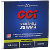 CCI Pest Control Subsonic Rimfire Ammunition, 22 WMR, #12 Lead Shot, 0.125 Ounce - 20 Cartridge Box ( 20 / 1 )