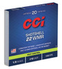 CCI Pest Control Subsonic Rimfire Ammunition, 22 WMR, #12 Lead Shot, 0.125 Ounce - 20 Cartridge Box ( 20 / 1 )