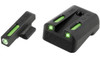 TruGlo TG13KM1A TFX  Black  Green Tritium  Fiber Optic White Outline Front Sight Green Tritium  Fiber Optic Rear Sight UPC: 788130020005