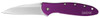 Kershaw 1660PUR Leek  3 Folding Drop Point Plain Bead Blasted 14C28N Steel Blade Purple Anodized Aluminum Handle Includes Pocket Clip UPC: 087171035093