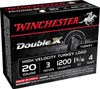 Winchester Double X 20 Gauge Shotshell Ammunition, 3 Inch, 1200 FPS, 1 3/8 Ounce, #4 Shot - 10 Cartridge Box ( 10 / 1 )