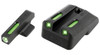 TruGlo TG13NV1A TFX  Black  Green Tritium  Fiber Optic White Outline Front Sight Green Tritium  Fiber Optic Rear Sight UPC: 788130020043