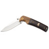 Browning 3220231 Buckmark Hunter EDC 3 Folding Drop Point Plain Mirror Polished 8Cr14MoV SS Blade BlackNatural Finger Grooved wBrass Accents Hardwood Handle Includes Pocket Clip UPC: 023614843283