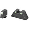 AmeriGlo GL329 Optic Compatible Sight Set for Glock  Black  XL Tall Green Tritium with White Outline Front Sight XL Tall Green Tritium with White Outline Rear Sight UPC: 644406902294