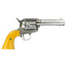 Cimarron RS410 Hollywood Series Rooster Shooter 45 Colt LC 6 Shot 4.75 Trail Worn Blued Steel Barrel Cylinder  Frame Wide Front Sight AgedLooking Orange Finger Grooved Grip UPC: 844234108954