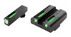 TruGlo TG13GL2A TFX  Black  Green Tritium  Fiber Optic White Outline Front Sight Green Tritium  Fiber Optic Rear Sight UPC: 788130019214