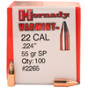 Hornady 2265 Traditional Varmint 22 Cal .224 55 gr Spire Point 100 Per Box 40 Case UPC: 090255222654