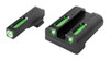 TruGlo TG13SG1A TFX  Black  Green Tritium  Fiber Optic White Outline Front Sight Green Tritium  Fiber Optic Rear Sight UPC: 788130019764