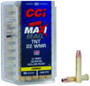 CCI Varmint Maxi-Mag TNT Hyper Velocity Rimfire Ammunition, 22 WMR, Jacketed Hollow Point, 30 Grain - 50 Cartridge Box ( 50 / 1 )