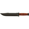 KaBar 2217 Big Brother  9.38 Fixed Clip Point Part Serrated Black 1095 CroVan Blade Brown Leather Handle Includes Sheath UPC: 617717222177