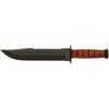 KaBar 2217 Big Brother  9.38 Fixed Clip Point Part Serrated Black 1095 CroVan Blade Brown Leather Handle Includes Sheath UPC: 617717222177