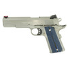 Colt Mfg O1072CCS Competition Government 9mm Luger 9+1 5" Stainless National Match Barrel, Stainless Steel Serrated Slide & Frame w/Beavertail, Checkered Blue G10 Grip, Ambidextrous                   