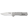 S.O.G SOGSJ31CP SlimJim  3.18 Folding Clip Point Plain Satin AUS8A SS Blade Bead Blasted 420 Stainless Steel Handle Includes Belt Clip UPC: 729857997126