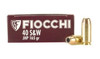 Fiocchi Defense Dynamics Standard Velocity Centerfire Ammunition, 40 Smith & Wesson, Jacketed Hollow Point, 165 Grain - 50 Cartridge Box ( 50 / 1 )