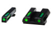 HiViz GLN321 LightWave H3 Sight Set 3 Dot Green Tritium Front  Rear Black Frame Compatible wGlock 424343X48 Front Post Rear Dovetail Mount UPC: 613485589658
