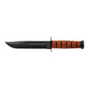 KaBar 1217 USMC FightUtility 7 Fixed Clip Point Plain Black 1095 CroVan Blade. Brown Leather Handle. Includes Sheath UPC: 617717212178