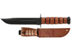 KaBar 1217 USMC FightUtility 7 Fixed Clip Point Plain Black 1095 CroVan Blade. Brown Leather Handle. Includes Sheath UPC: 617717212178