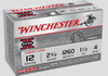 Winchester Super-X 12 Gauge Shotshell Ammunition, 2 3/4 Inch, 1260 FPS, 1 1/2 Ounce, #4 Shot - 10 Cartridge Box ( 10 / 1 )