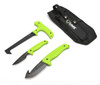 HME KN3PFK 3Piece Field Kit Fixed 420HC Stainless Steel Black Oxide Thermoplastic Rubber Green 9.50 Gut Hook8.75 Saw7.50 Caper UPC: 888151018545
