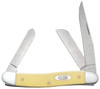 Case 00035 Stockman Medium 2.571.881.71 Folding ClipSheepsfootSpey Plain Tumble Polish Chrome Vanadium Steel BladeYellow Synthetic Handle UPC: 021205000350