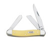Case 00035 Stockman Medium 2.571.881.71 Folding ClipSheepsfootSpey Plain Tumble Polish Chrome Vanadium Steel BladeYellow Synthetic Handle UPC: 021205000350