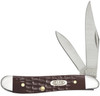 Case 00046 Peanut  2.101.53 Folding ClipPen Plain AsGround TruSharp SS BladeBrown Jigged Synthetic Handle UPC: 021205000466