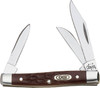 Case 00081 Stockman  Small 21.51.49 Folding ClipSheepfootPen Plain AsGround Stainless Steel Blade Brown Jigged Synthetic Handle UPC: 021205000817