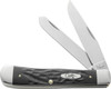Case 18221 Trapper  3.253.27 Folding Clip PointSpey Plain Mirror Polished TruSharp SS Blade Rough Black Jigged Synthetic Handle UPC: 021205182216