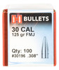 Hornady 30196 FMJ  30 Cal .308 125 gr Full Metal Jacket 100 Per Box 25 Case UPC: 090255301960