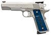 Colt Mfg O5073XE Gold Cup Trophy 38 Super 9+1 5" Stainless National Match Barrel, Stainless Steel Serrated Slide & Frame w/Beavertail, Blue Scalloped G10 Grip, Ambidextrous                            