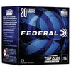 Federal Top Gun 20 Gauge Shotshell Ammunition, 2 3/4 Inch, 1250 FPS, 2/3 Ounce, #8 Shot - 25 Cartridge Box ( 25 / 1 )