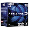 Federal Top Gun 20 Gauge Shotshell Ammunition, 2 3/4 Inch, 1250 FPS, 2/3 Ounce, #8 Shot - 25 Cartridge Box ( 25 / 1 )