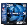 Federal Top Gun 28 Gauge Shotshell Ammunition, 2 3/4 Inch, 1330 FPS, 2/3 Ounce, #7 1/2 Shot - 25 Cartridge Box ( 25 / 1 )