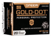 Speer Gold Dot Hyper Velocity Centerfire Ammunition, 327 Federal, Hollow Point, 100 Grain - 20 Cartridge Box ( 20 / 1 )