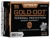 Speer Gold Dot Subsonic Centerfire Ammunition, 40 Smith & Wesson, Hollow Point, 180 Grain - 20 Cartridge Box ( 20 / 1 )
