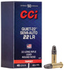 CCI Target Quiet 22 Subsonic Rimfire Ammunition, 22 LR, Lead Round Nose, 45 Grain - 50 Cartridge Box ( 50 / 1 )