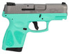 Taurus 1G2S939C G2S  9mm Luger 71 3.26 Barrel Cyan Polymer Frame wPicatinny Accessory Rail Serrated Matte Stainless Steel Slide Polymer Grip Includes 2 Mags UPC: 725327617433