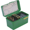 MTM CaseGard H50RL10 Deluxe Ammo Box Round Handle MultiCaliber Rifle Green Polypropylene 50rd UPC: 026057202105