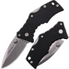 Cold Steel CS7DS Recon 1 Micro 2 Folding Spear Point Plain Stonewashed 4034 SS Blade Black GrivEx Handle Includes Pocket Clip UPC: 705442019244