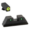 AmeriGlo GL820 Trooper Sight Set for Glock  Black  Green Tritium with Lumigreen Outline Front Sight Green Tritium with Black Outline Rear Sight UPC: 644406911357