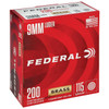 Federal Champion Standard Velocity Centerfire Ammunition, 9mm Luger, Full Metal Jacket, 115 Grain - 200 Cartridge Box ( 200 / 1 )