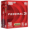 Federal Champion Standard Velocity Centerfire Ammunition, 9mm Luger, Full Metal Jacket, 115 Grain - 200 Cartridge Box ( 200 / 1 )