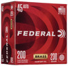 Federal Champion Subsonic Centerfire Ammunition, 45 ACP, Full Metal Jacket, 230 Grain - 200 Cartridge Box ( 200 / 1 )