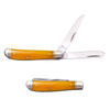 Cold Steel CSFLMTRPRY Trapper  Mini 2.602.70 Folding ClipSpey Plain 3Cr13MoV SS BladeYellow wPolished Bolsters Bone Handle UPC: 888151038956