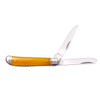 Cold Steel CSFLMTRPRY Trapper  Mini 2.602.70 Folding ClipSpey Plain 3Cr13MoV SS BladeYellow wPolished Bolsters Bone Handle UPC: 888151038956