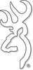 Browning 3922004716 Buckmark Decal White Vinyl Sticker 6 UPC: 023614115083