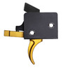 CMC Triggers 91501GF DropIn Gold Finger SingleStage Curved Trigger with 33.50 lbs Draw Weight  Gold Finish for AR15AR10 Ambidextrous UPC: 850040016000