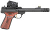Browning 051580490 Buck Mark Hunter 22 LR 101 5.90 BullThreadedMuzzle Brake Barrel Matte Black Serrated Steel Slide  Aluminum Frame Laminate Cocobolo Grips Vortex Crossfire Red Dot UPC: 023614853930